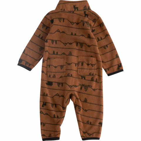 kids' long sleeve printed zip-front coverall (baby)