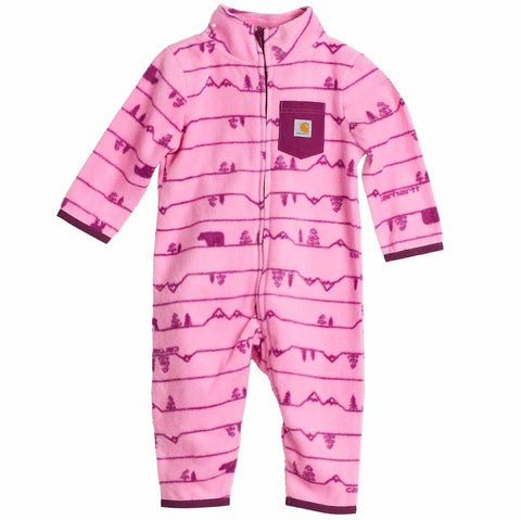 kids' long sleeve printed zip-front coverall (baby)