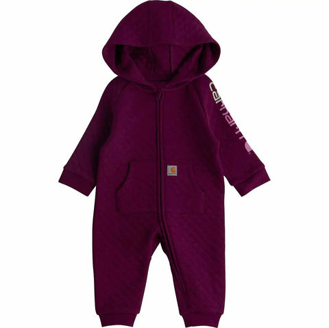 kids' long sleeve quilted zip-front coverall (baby)