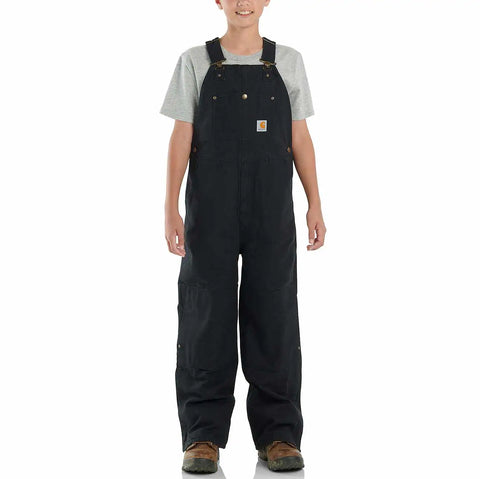 kids' loose fit canvas insulated bib overall