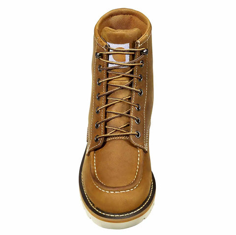 women's waterproof 6" moc steel toe wedge work boot