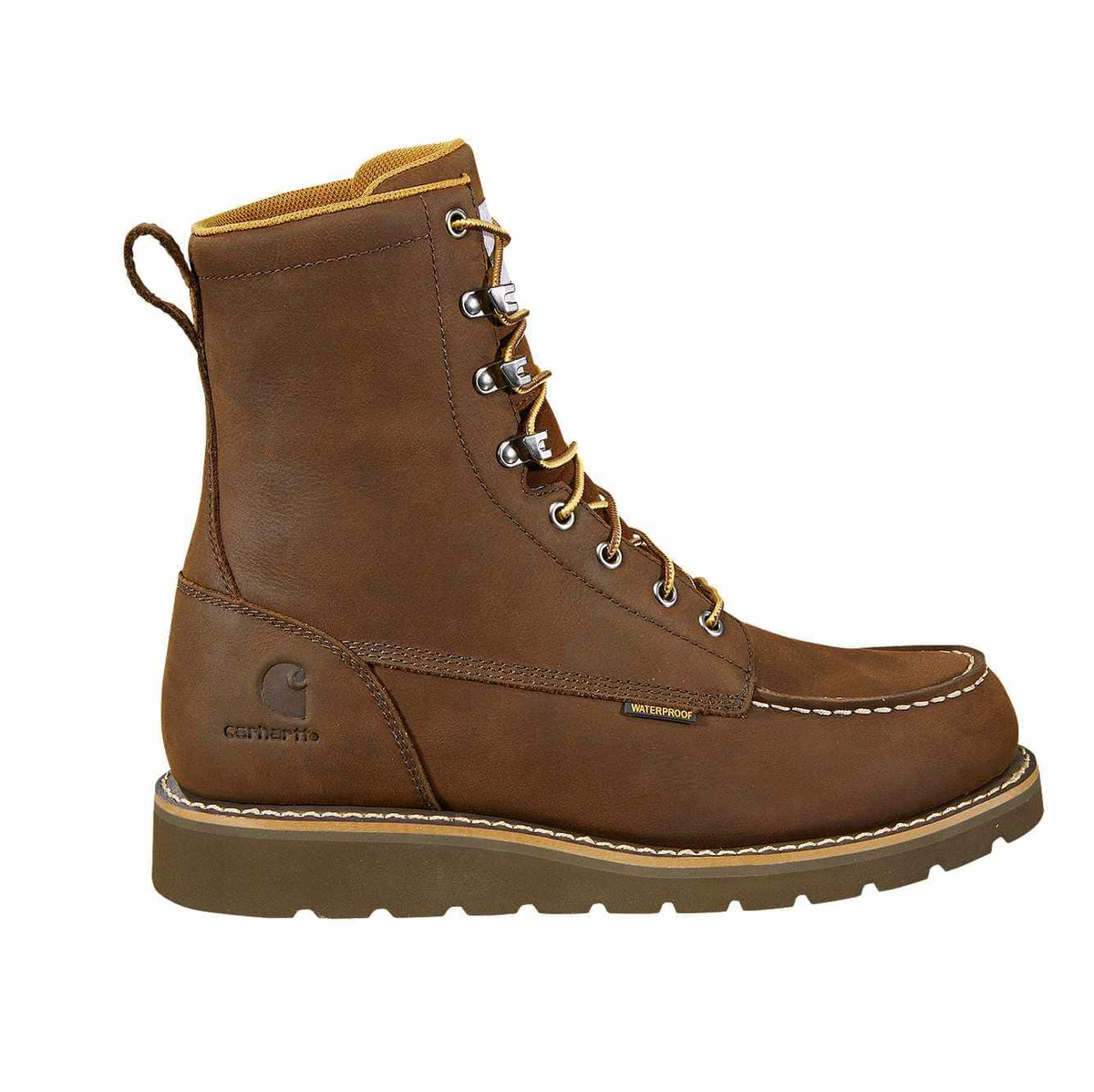 waterproof 8" moc toe wedge boot