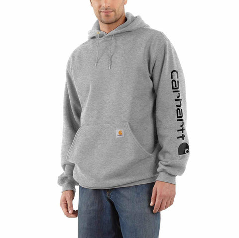 loose fit midweight logo sleeve graphic hoodie