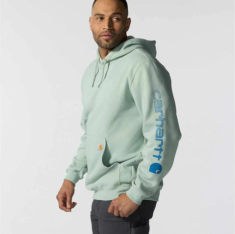 loose fit midweight logo sleeve graphic hoodie