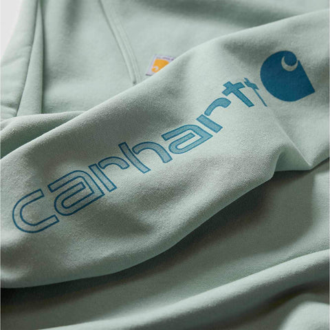 loose fit midweight logo sleeve graphic hoodie