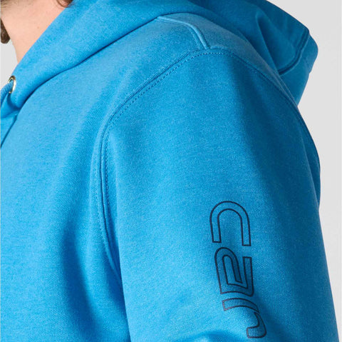 loose fit midweight logo sleeve graphic hoodie