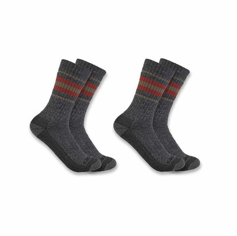 women's heavyweight synthetic-wool blend crew sock 2-pack