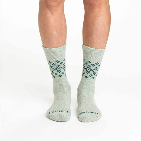 women's midweight synthetic-wool blend fairisle crew sock 2-pack