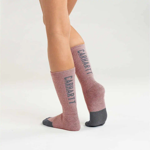 women's carhartt force® midweight logo crew sock 3 pack