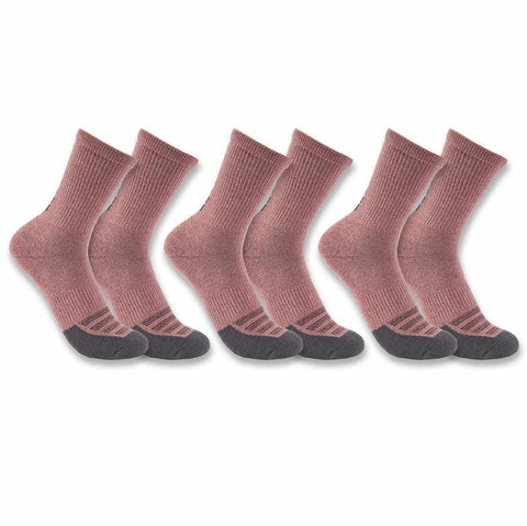 women's carhartt force® midweight logo crew sock 3 pack