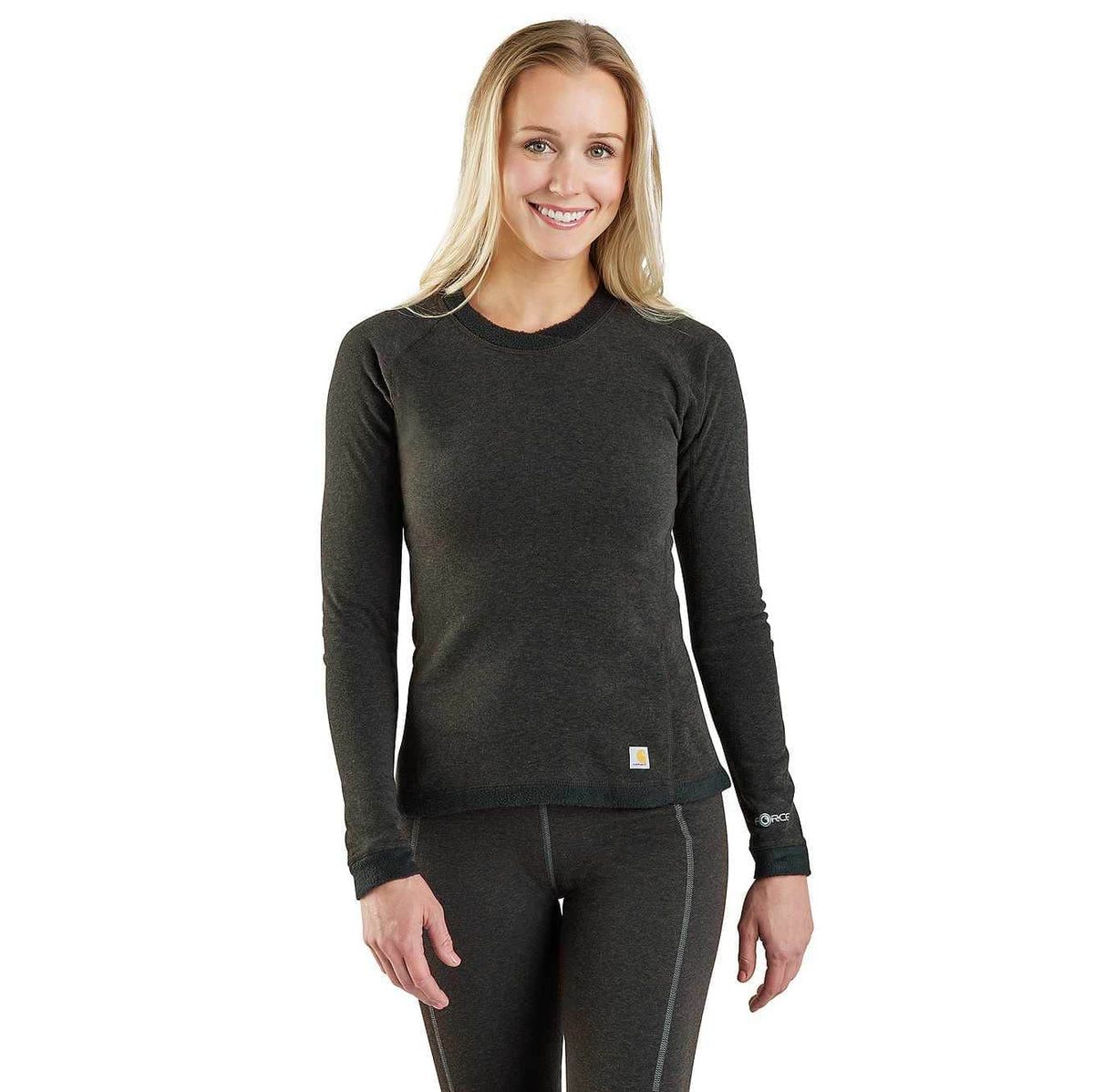 women's carhartt force® heavyweight synthetic wool-blend fleece base layer crewneck top