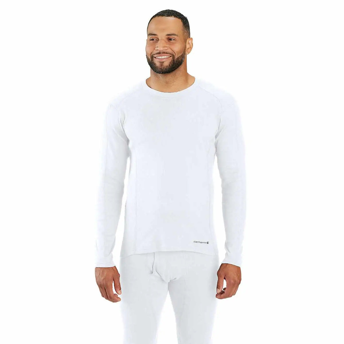 midweight stretch cotton rib base layer crewneck